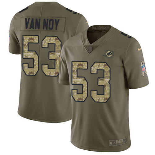 Miami Dolphins #53 Kyle Van Noy Olive Camo Men Stitched NFL Limited 2017 Salute To Service Jersey->miami dolphins->NFL Jersey